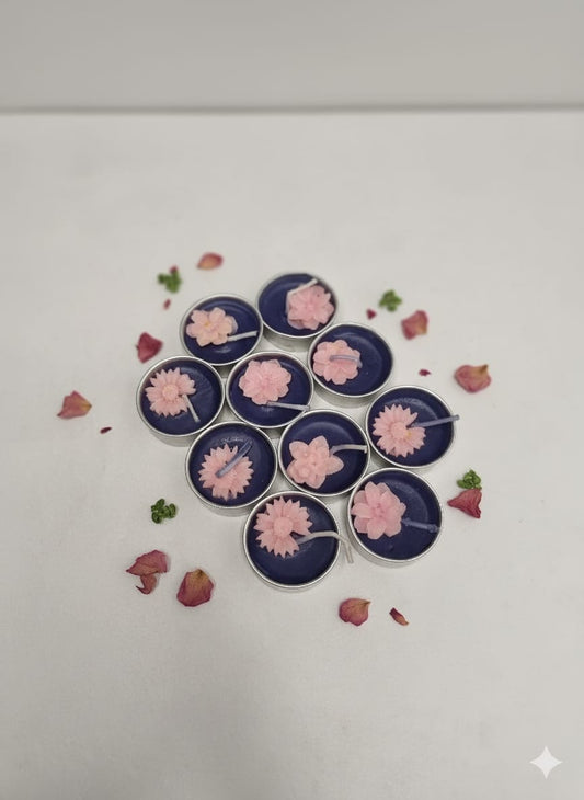 ARTISAN FLORAL TEA - LIGHT CANDLES - PACK OF 10 - FRENCH LAVENDER - Lune & Love
