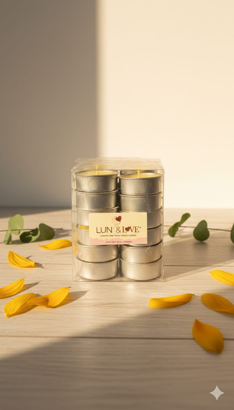 Cheerful Lemon Tea - Light Candles - Pack of 24 - Lune & Love